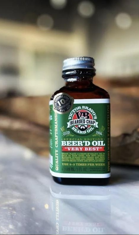 The Bearded Chap Beer'd Oil on the counter at AMIN